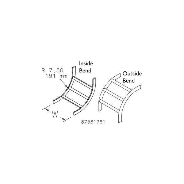 Nvent Hoffman CABLE RUNWAY LADDER RACK, 6" 90 DEG OUTSIDE RADIUS BEND
